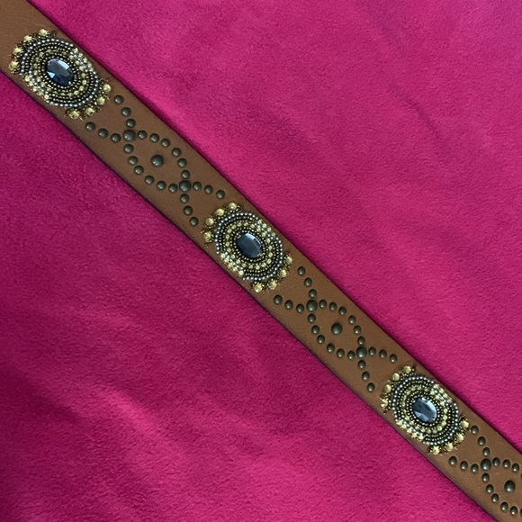 Chico’s Learher Beads Studs Belt - Picture 6 of 10